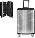Yotako Upgraded Double Zippered Transparent PVC Suitcase Cover, No Disassembly Required Clear Luggage Protector for Suitcase Luggage Protector Cover 24''