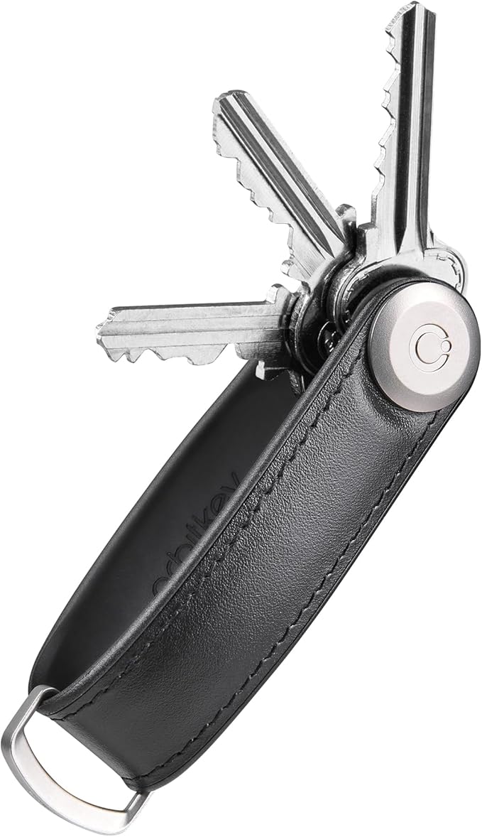 Orbitkey Key Organizer Hybrid Leather | Premium Nappa leather & TPU, Stainless Steel Locking Mechanism, Slim & Quiet Profile