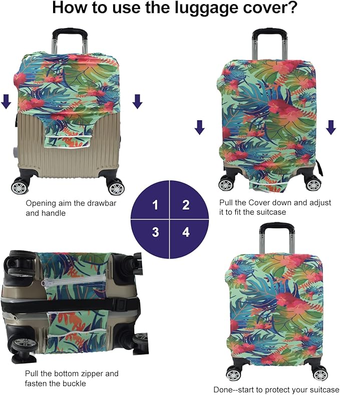 Travel Luggage Cover, Suitcase Protector Bag Fits 19-20 Inch Luggage Colorfulmaple
