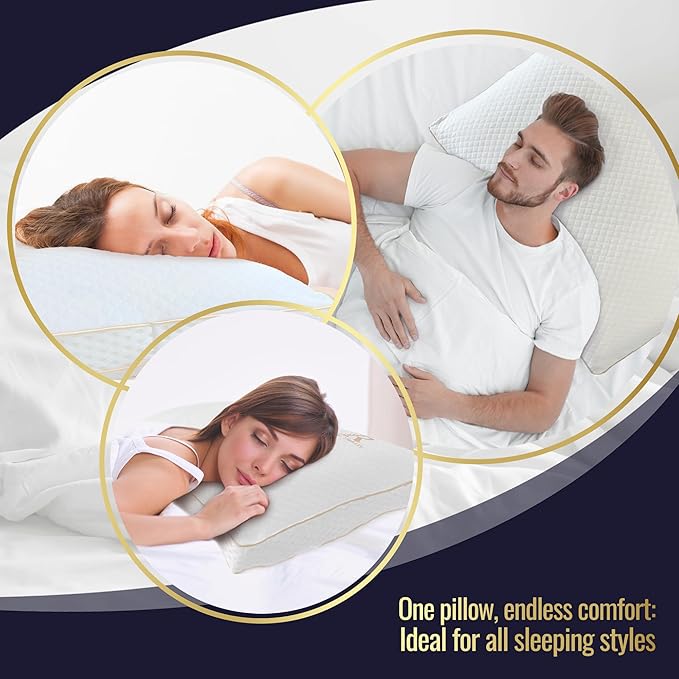 Royal Therapy 4-Pack Queen Memory Foam Pillow, Adjustable Shredded Odor-Free Pillow for Neck & Shoulder Pain Relief, Support for Back, Stomach, Side Sleepers, AirFlowPRO