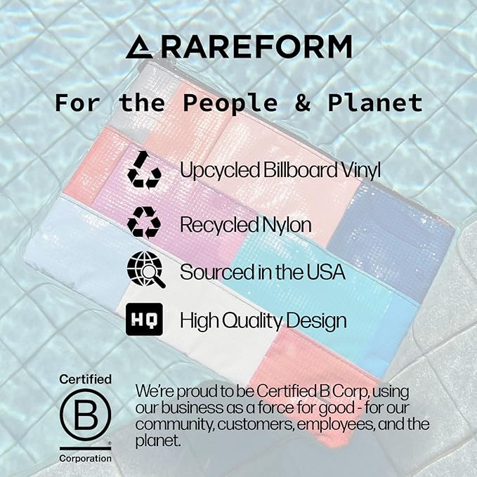Rareform Essentials Organizer Pouch | Travel Accessory Bag, Protects Tech, Cosmetics, Toiletries with Inner Fleece Lining, Water-Resistant | Recycled Nylon, One-of-a-Kind, Patchwork
