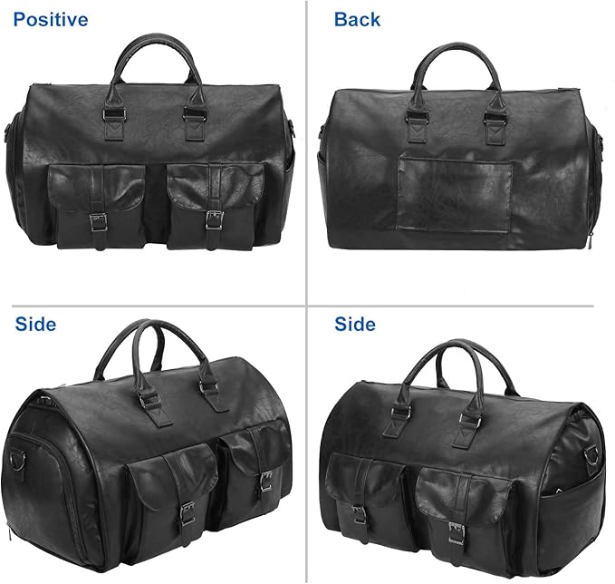 seyfocnia Convertible Travel Garment Bag,Carry on Garment Duffel Bag for Men Women - 2 in 1 Hanging Suitcase Suit Business Travel Bag