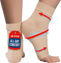 KEMFORD Ankle Compression Sleeve with Cooling Effect - Plantar Fasciitis Braces - Open Toe Compression Socks for Swelling, Sprain, Neuropathy, Arch Support for Men and Women - L, Beige