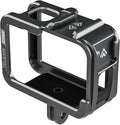 TELESIN Aluminum Case Metal Cage Protective Frame Housing for GoPro Hero 13 12 11 10 9, Fits for Go Pro When ND CPL Lens Filter Max Lens Mount on, with Cold Shoe Connect to Video Light Microphone