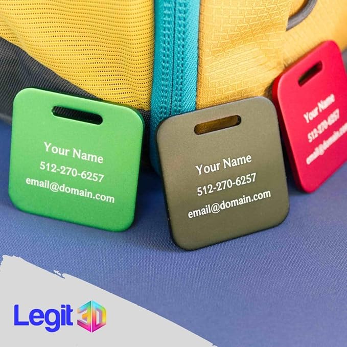 Custom Metal Luggage Tags (3 or 6 Pack) - Personalized Unique Suitcase & Backpack Travel, Durable, Waterproof & Heavy Duty (Purple)