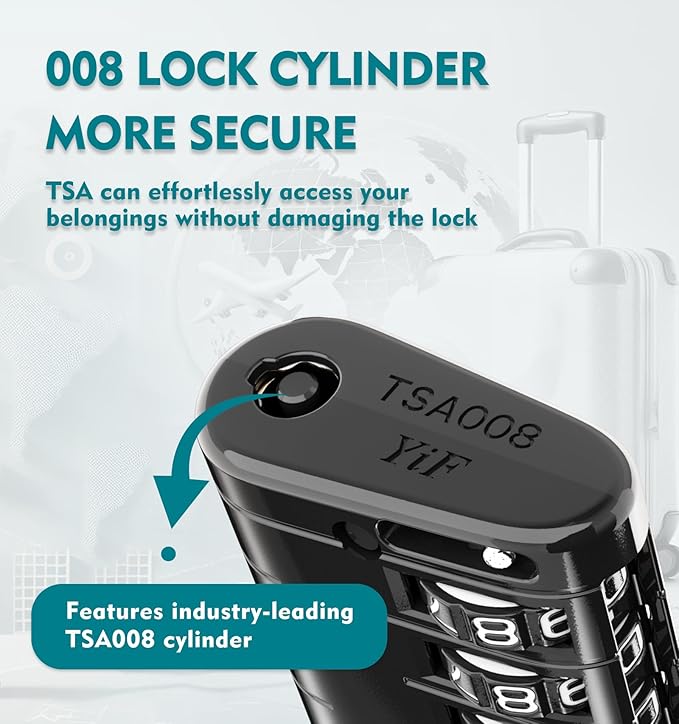 ANVIL 4 Digit Luggage Locks, TSA Locks for Luggage, Advanced TSA008 core, Alert Indicator for Your Travel Lock, Suitcase Lock. (2, Black)