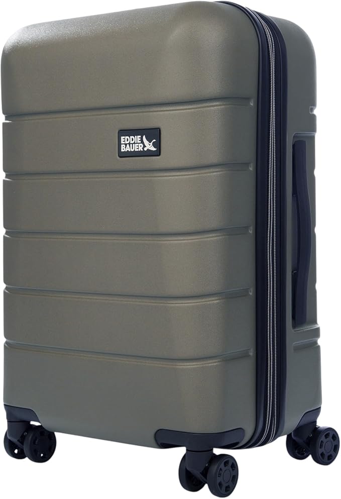 Eddie Bauer Glacier Checked 30" Luggage | Hardside | Spinner Wheels | Expandable | Lightweight | Travel Essentials - Sprig Green