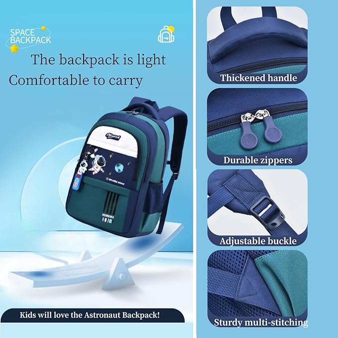 Astronaut-space Backpack for Boys-Girls Elementary Middle School Backpack Book Bags for Girls Kids Lightweight Back Pack Red