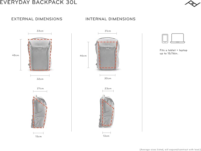 Peak Design Everyday Backpack 30L, Charcoal, MagLatch Top, Dual Side Access, FlexFold Dividers, Fits 15" / 16" Laptop, For Camera Carry, Daily Commutes or Travel, Versatile Backpack for Men & Women