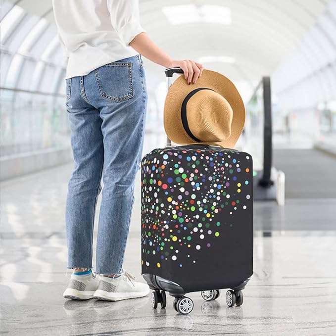 HYPER VENTURE Washable Luggage Cover - Fashion Suitcase Protector Fits 18-22 Inch Luggage (Color Dots, S)