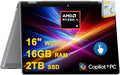 HP OmniBook X Flip Copilot+ AI PC 2-in-1 Laptop | 16" WUXGA Touch (400nits) | AMD 6-core Ryzen AI 5 340 (Up to 50 Tops) | 16GB DDR5 2TB SSD | Backlit 5MP IR Privacy Camera Win11Pro w/DLCA Accessory