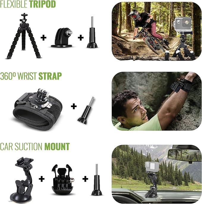 GoPro Hero (Go Pro Hero) Black Compact - Waterproof Action Camera with 4K Ultra HD Video, 12MP Photos + 50-in-1 Accessory Kit + 2 X 64GB Card + More