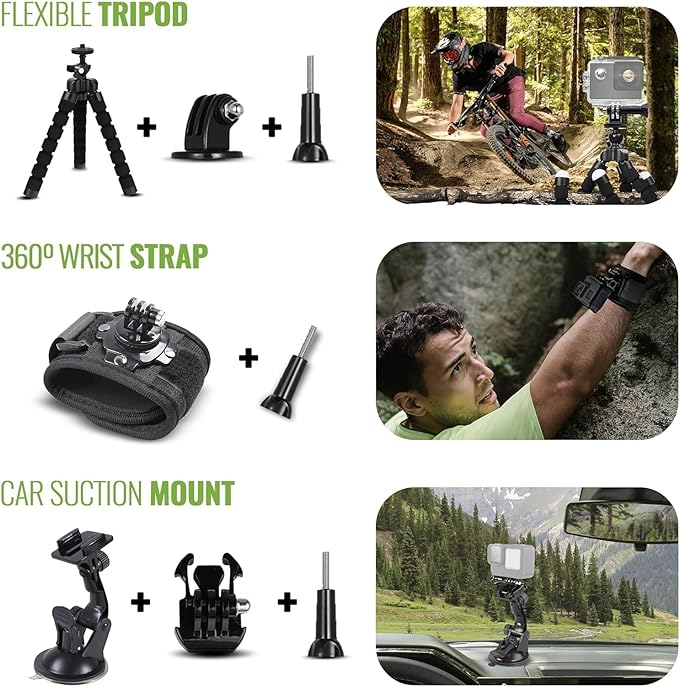 GoPro Hero (Go Pro Hero) Black Compact - Waterproof Action Camera with 4K Ultra HD Video, 12MP Photos, Stabilization + 50-in-1 Accessory Kit + 64GB Card + More