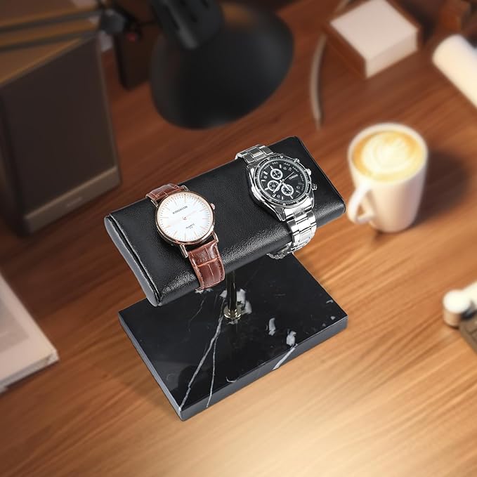 LYS&LYX Watch stand watch display stand watch holder watch Handcrafted watch holder (2--black/silver/black)