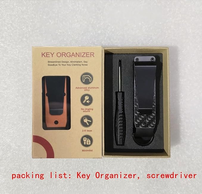 Key Organizer, Minimalist Silent Key Fob, Compact EDC Key Chain, Silent Key Chain with Ring Buckle - Holds up to 2-6 Keys