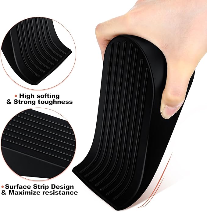 Frienda 8 Pack Large Door Stoppers Heavy Duty Rubber Stopper for Bottom of Door Wedge Stopper for Home Office (Black)
