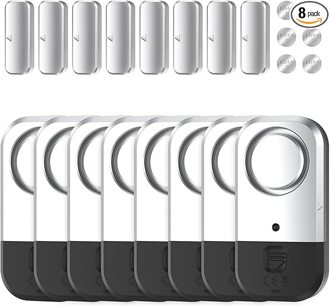 Door Window Alarm Sensors - Door Alarms for Kids Safety, Door Alarms for Home Security, for Home, Office, Store, Garage, Dorm Room, Apartment, RV, 8 Pack