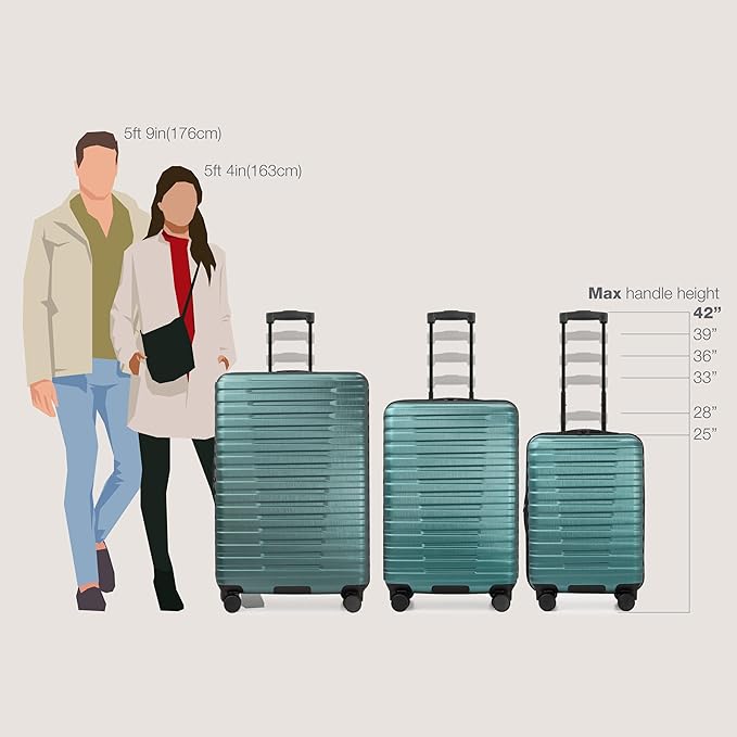 U.S. Traveler Boren Polycarbonate Hardside Rugged Travel Suitcase Luggage with 8 Spinner Wheels, Aluminum Handle, Teal, Carry-on 22-Inch, USB Port