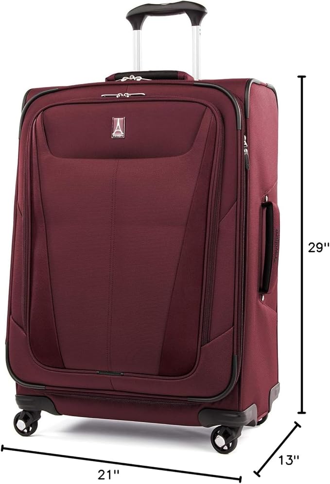 Travelpro Maxlite 5 Softside Expandable 2-Piece Luggage Set — Carry-On and Large Checked Luggage — Burgundy