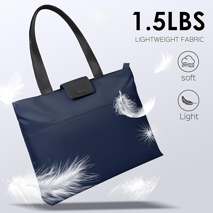 SIMTOP Tote Bag for Women with Magnetic Pocket Water Resistant Polyester 16.2" Laptop Compartment for Travel, Office, Daily