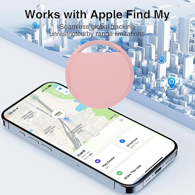 Air Tracker Tags 4 Pack Smart Tag Bluetooth Trackers Work with Apple Find My (iOS Only), Lightweight Tag Prevent Loss of Luggage Wallets Keys Bags,Replaceable Battery,IP67 Waterproof