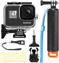 Compatible for Go Pro Hero 7 6 5 Black Waterproof Housing Case 45M/147FT Protective Underwater Diving Case Shell with Cameras Handle Mount Accessories Kit