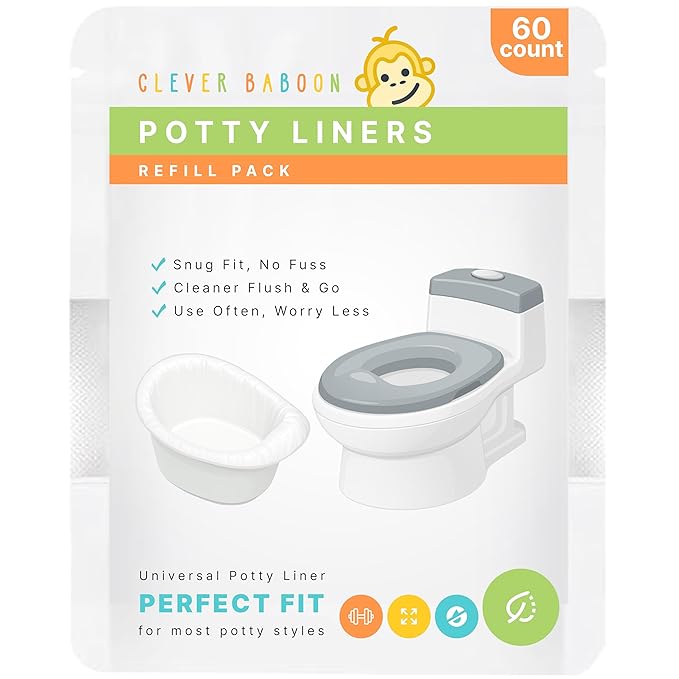 Premium Refill Potty Bags - Strong, Leak-Proof Bags for Travel Potties, Potty Chairs, Potty Seats & Portable Toilets (Regular Size, 60, Count)