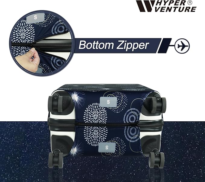 HYPER VENTURE Washable Luggage Cover - Fashion Suitcase Protector Fits 23-26 Inch Luggage (Sparkler, M)