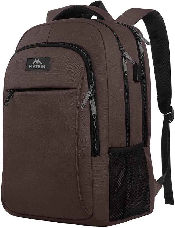 MATEIN 15-inch Laptop Backpack, School Backpack with USB for Men Women and College Student, Sturdy Laptop Bag for Laptop Accessories Water Resistant Travel Backpack Functional Birthday Gifts