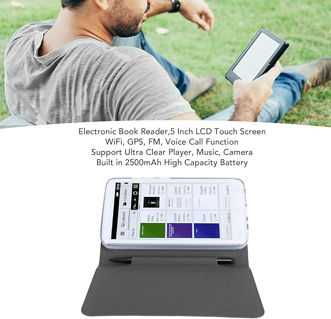 eReader 5”Audiobooks 16GBWIFI, BT, FM, Voice Call Audiobooks, Faster Page Turns