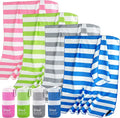 Sfee 4 Pack(8Pcs) Microfiber Travel Towel, Beach Towel Quick Dry Towel Camping Towel Super Absorbent Compact Lightweight Sports Gym Towels for Beach, Gym, Hiking, Pool, Backpacking, Bath, Yoga