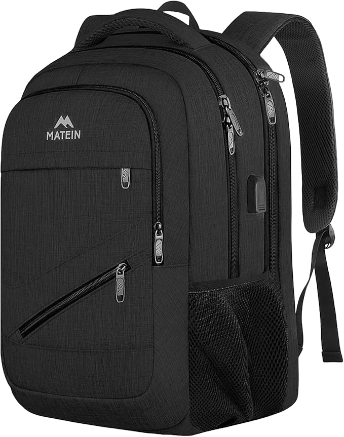 MATEIN School Laptop Backpack, Large TSA Friendly College Computer Bookbag with Laptop Compartment Fits 17 Inch Notebook, Water Resistant Work Travel Backpack, Graduation Gifts for Men Women