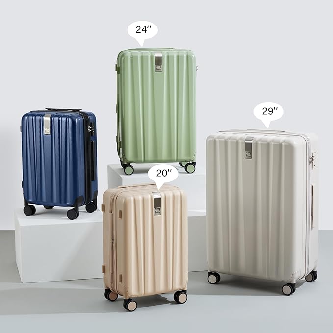 Hanke Expandable Hard Shell Luggage Sets 2 piece Carry on Luggage with Wheels Suitcases Lightweight Checked Travel Luggage Rolling Large Suitcase Travel Luggage Bag Woman Men 20/29 Inch(Dark Blue)