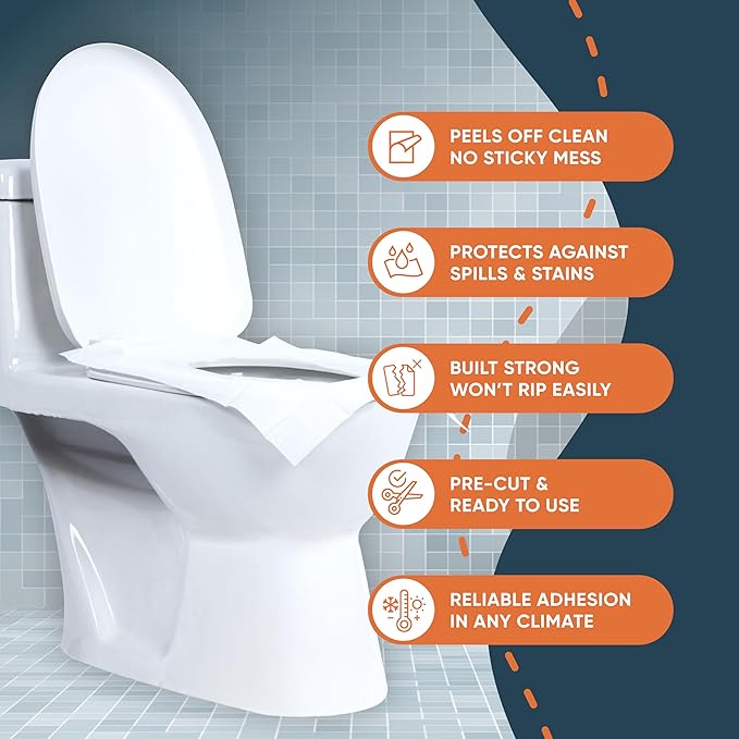 Disposable Toilet Seat Covers Pack of 200 XLarge Flushable Paper Travel Toilet Seat Covers for Adults and Potty Training, Premium Toilet Seat Liners for Public Restrooms