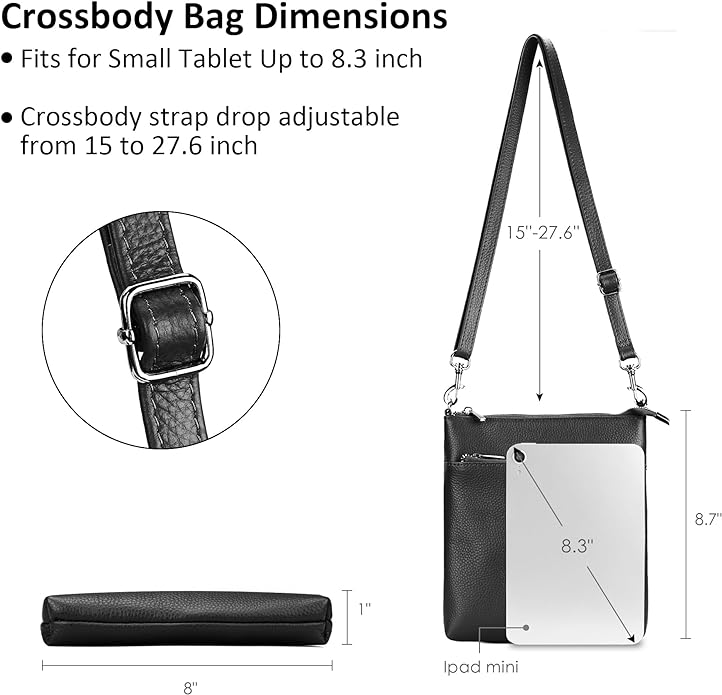 befen Genuine Leather Small Crossbody Purses for Women Travel Cross Body Bags Lightweight with Adjustable Shoulder Strap