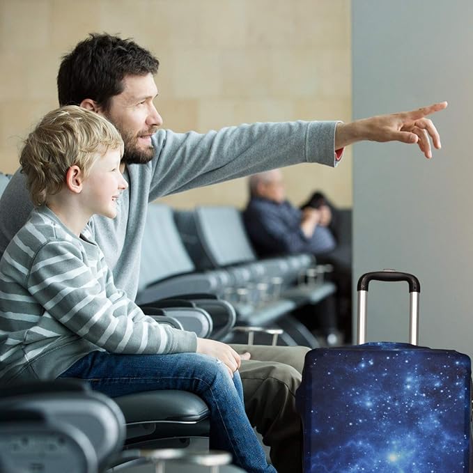 Luggage Cover, Protective Washable Suitcase Cover - Travel Elastic Spandex Suitcase Protector Fits 19 to 20 Inch Galaxy