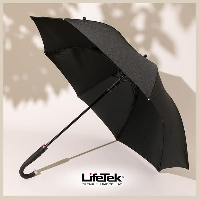 LifeTek Premium Travel Umbrella - Windproof & Compact for Men & Women, Automatic Open Close, Fits in Purse Laptop Bag or Backpack, Strong Frame for Heavy Rain & Sun UV Protection