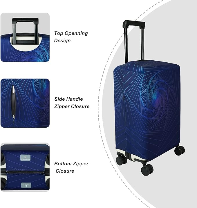 Explore Land Travel Luggage Cover Suitcase Protector Fits 18-22 Inch Case (Gyrotropic, S)