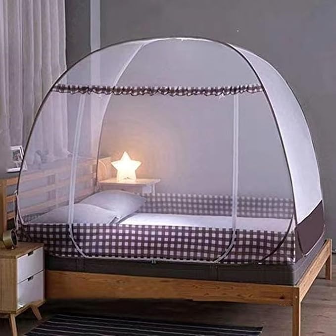 Large Mosquito Net Tent Canopy for Bed - Folding Portable Design Travel POP UP Netting, L80*W72*H60inch Queen King Size