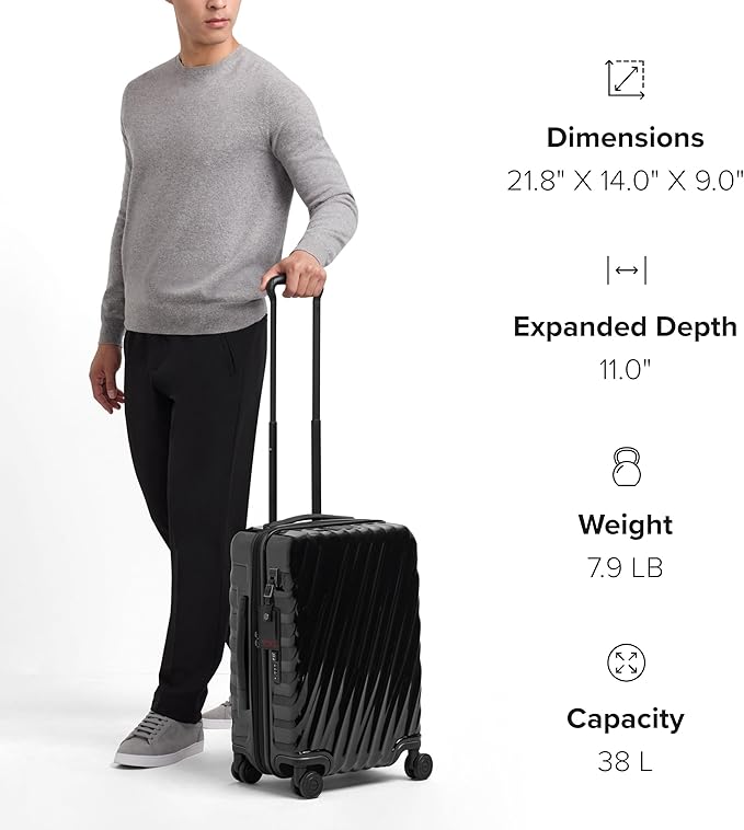 TUMI - 19 Degree International Expandable 4 Wheeled Carry-On - Hard Shell Suitcase - 21.8" X 14.0" X 9.0" - Lagoon