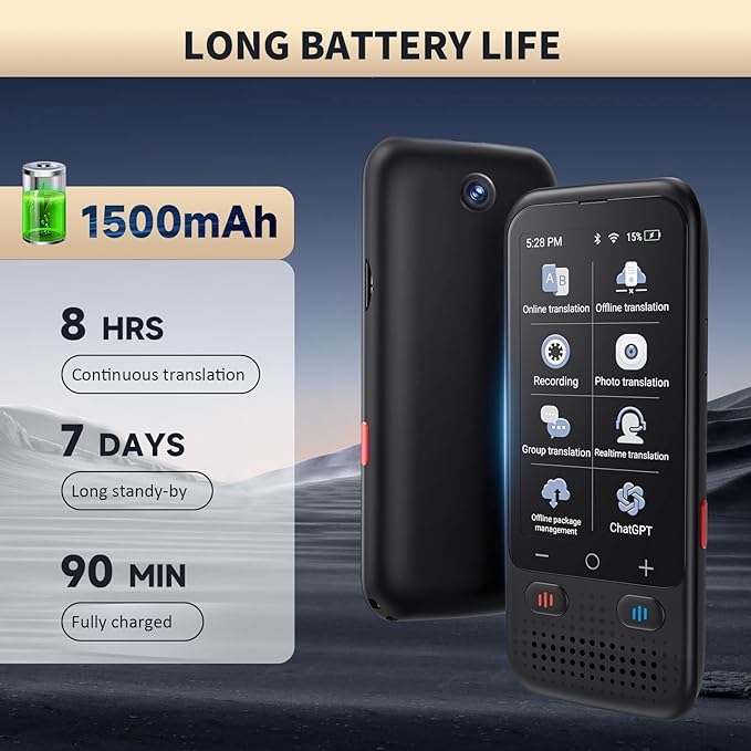Language Translator Device No WiFi Needed, Upgraded Ai ChatGpt Translator with 150+ Languages, Offline/Photo/Real Time Translation Device for Travel Business Learning