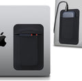 Lacdo Portable Hard Drive Sleeve for Laptop, Stick on Pouch with Reusable Adhesive, for SanDisk, Samsung, Crucial, Portable External Solid State Drive SSD Hard Drive Carrying Case Closed Pocket, Black