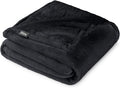 Bare Home Fleece Blanket - Full/Queen - Ultra-Soft Lightweight for Bed, Sofa, and Couch - Luxury Microplush - Cozy Warm Blanket (Full/Queen, Black)