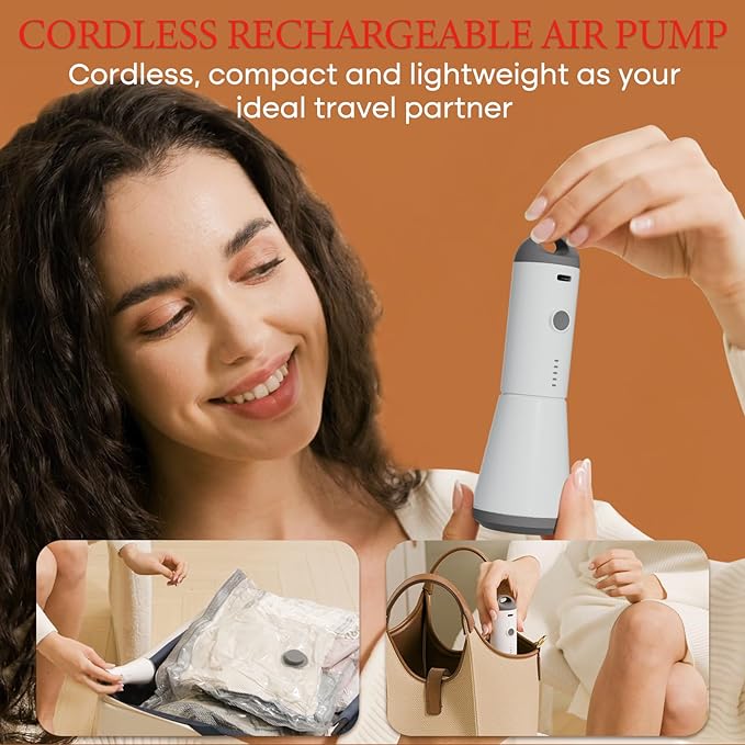 Travel Vacuum Bags with Wireless Charging Air Pump, 12 Pack Vacuum Storage Seal Bags for Clothing(4 Large+4 Medium+4 Small), Compression Packing for Clothes Suitcase Luggage