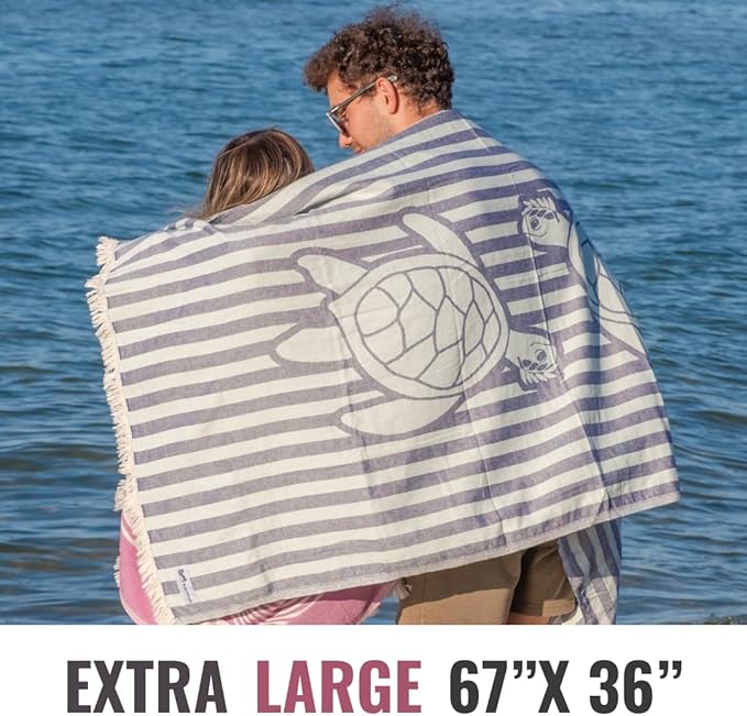 Turkish Beach Towel - 100% Organic Cotton - Soft, Quick-Dry, Sand Proof, Prewashed - Lightweight & Oversized for Beach, Pool, Yoga, Bath, Travel, Gym, Throw - Sienna (Brown)