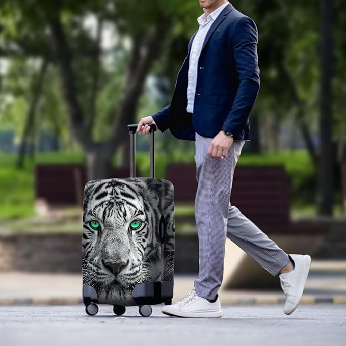 Tiger Animal 3D Printed Travel Luggage Suitcase Cover 18-21 Inch Cover Spandex Suit Case Protector for Carry On Luggage
