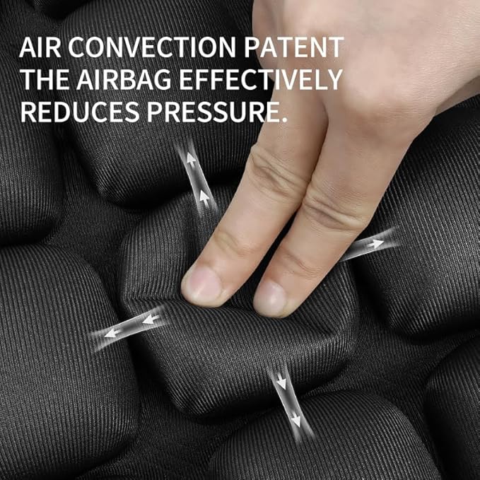 Sondor Travel Cushion Inflatable Seat Cushionair Cushion Inflatable Chair Air Seat Car Portable Breathable Comfort,Pain Pressure Relief Camping Ideal for Daily Use Prolonged Sitting (Black)