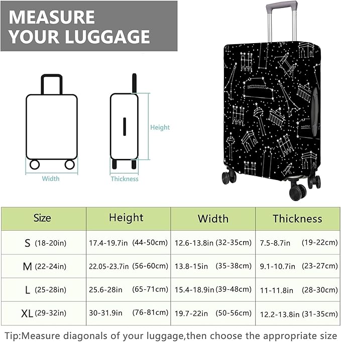 Travel Luggage Cover Suitcase Protector Fits 18-32 Inch Wheel Covers PatternedTravel Related Items Flower Luggage Protector Elastic XL