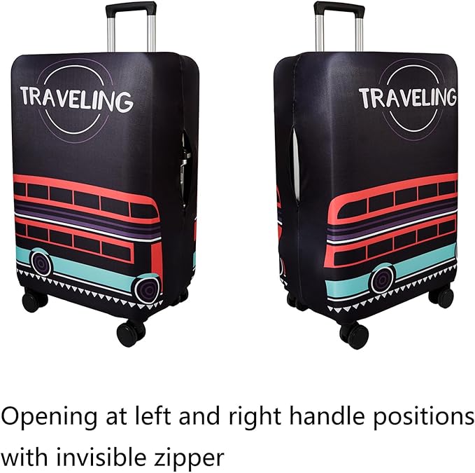 WUJIAONIAO Travel Luggage Cover Baggage Suitcase Cover Protector Skins 18-32 Inch (TRAVELING, M (for 22-24 inch luggage))
