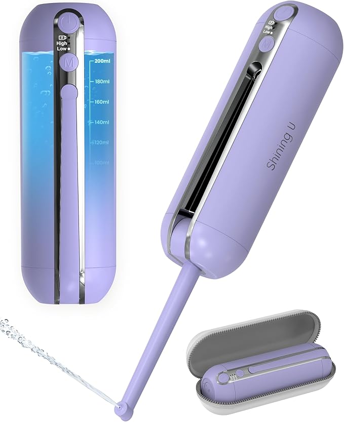 Portable Bidet for Travel, Rechargeable Electric Travel Sprayer with Adaptor, Waterproof High Pressure Handheld Bidet for Women Men Cleaning (Purple)